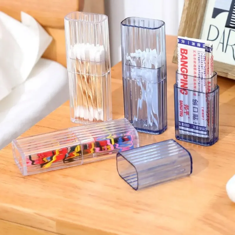 Bathroom Travel Clear Organizer Dust-proof Toothpick Container Q-tip Holder Cotton Balls Dispenser Box Swab Canisters