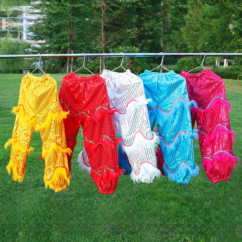 

Chinese Dragon Lion Dance Pants Children Traditional Kung Fu Dance Pants Carnival New Year Festival Stage Performance Clothing