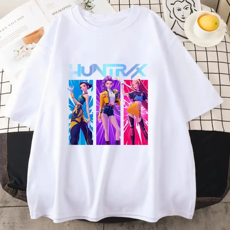 귀여운 K-pop 악마 퇴치자 루미 미라 Zpey 영화 그래픽 티셔츠 남녀 공용 하라주쿠 Y2k 탑스 패션 캐주얼 스웨트셔츠 유니섹스 티