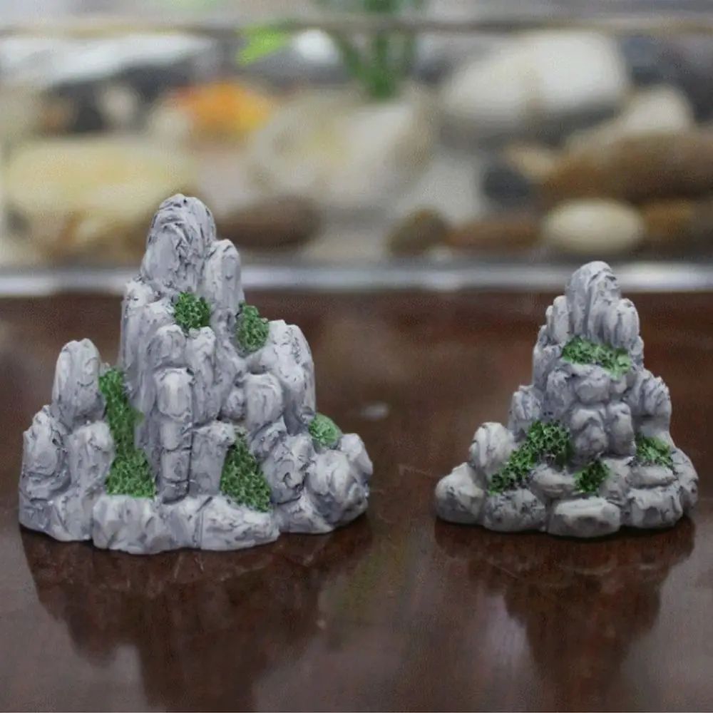 Simulation Miniature Rockery Ornaments DIY Mini Fake Mountain Resin Crafts Realistic Mountain Stone Statue Home Decoration