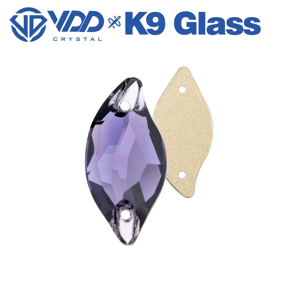 VDD S120 Tanzanit-Blatt AAAAA Top-Qualität K9-Glas aufnähbare Strasssteine, Kristall-Flachsteine zum Aufnähen für Kleidungsdekorationen – Detail 4