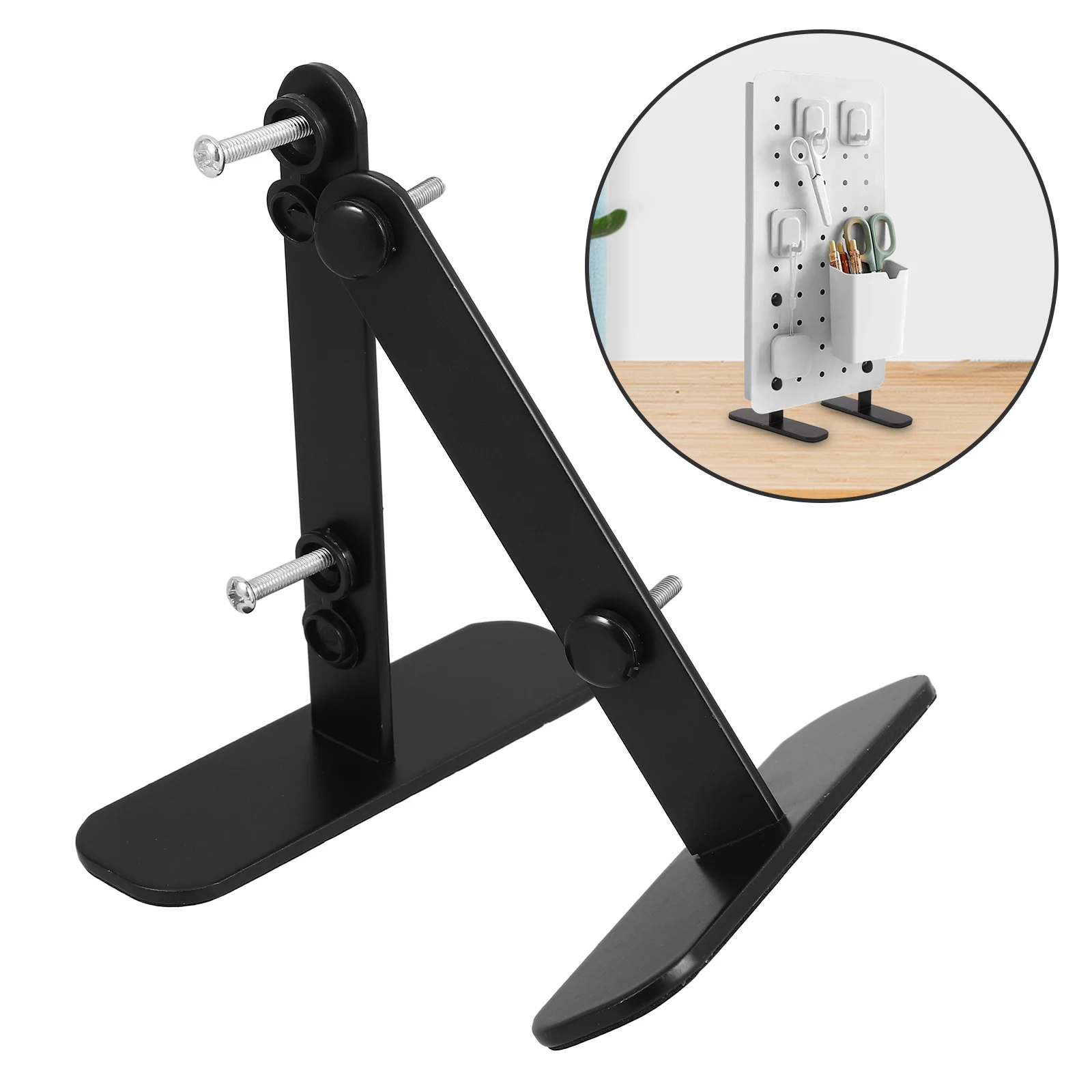 

2 Pcs Pegboard Desktop Nail Stand with Partition Panel Bracket Clamp Shelf Black Back Privacy Counting