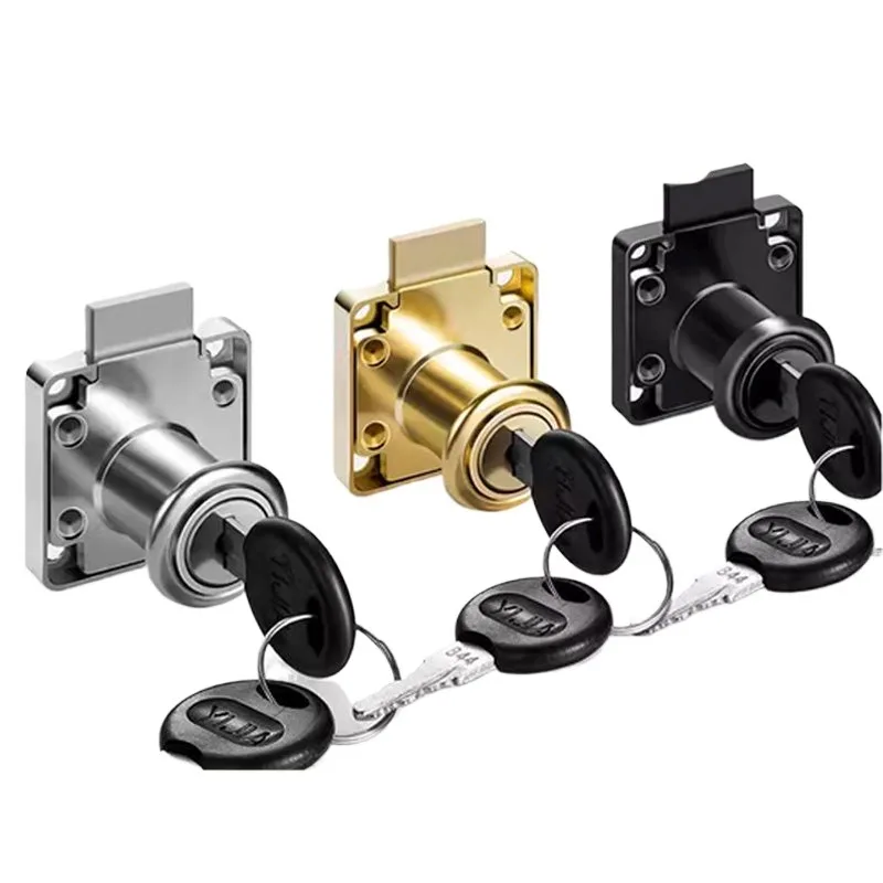 Desk drawer lock, cabinet door bedside table concealed extended lock, anti-theft lock universal type