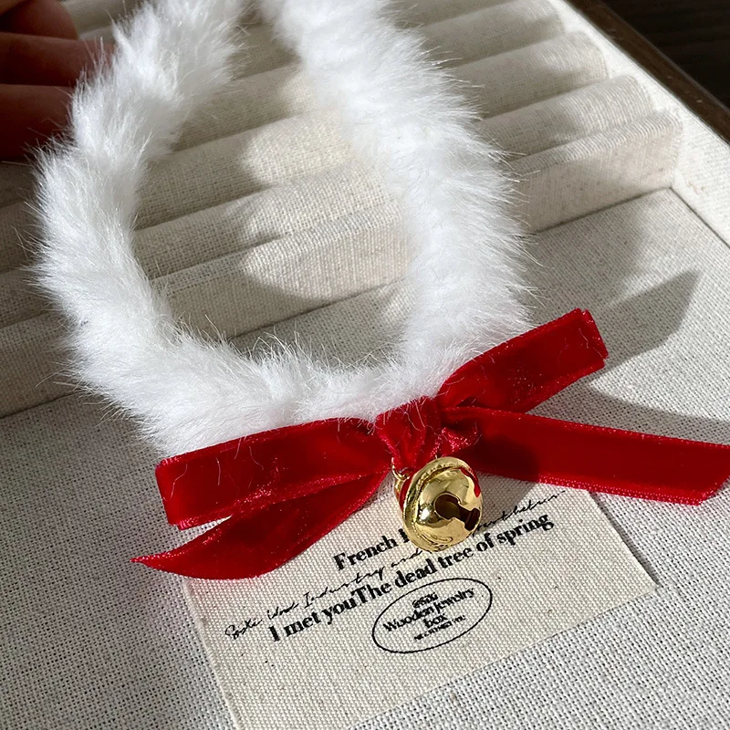 عيد الميلاد ندفة الثلج المخملية Bowknot جرس سحر رقيق المختنق للفتيات والنساء عيد الميلاد حزب قلادة الأزياء والمجوهرات الهدايا