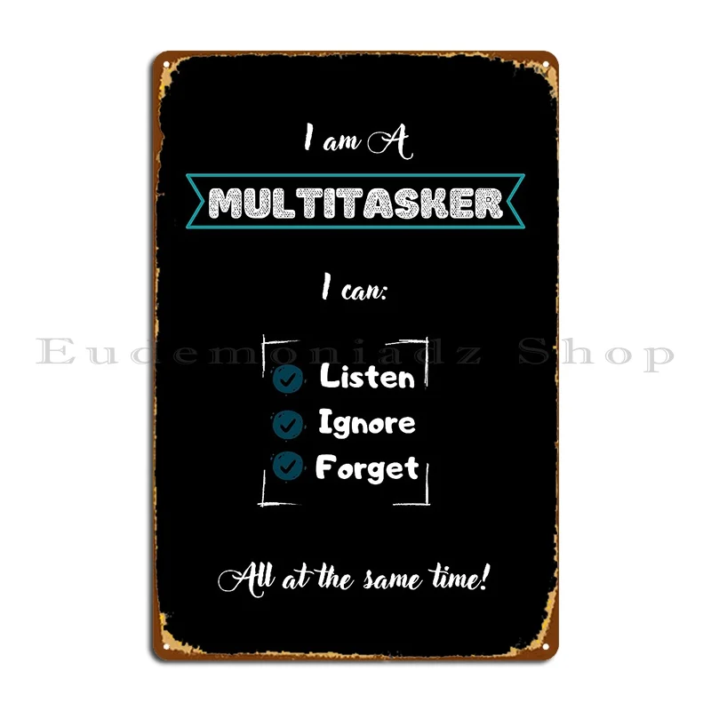 Multitasker Metal Sign Retro Club Cinema Print Create Tin Sign Poster