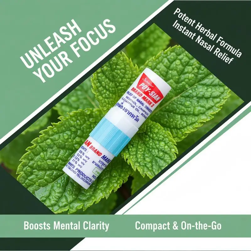 New 1/2/3Pcs Mint Nasal Inhaler Stick Refreshing Portable Essential Oil Stick For Driving Working Studying