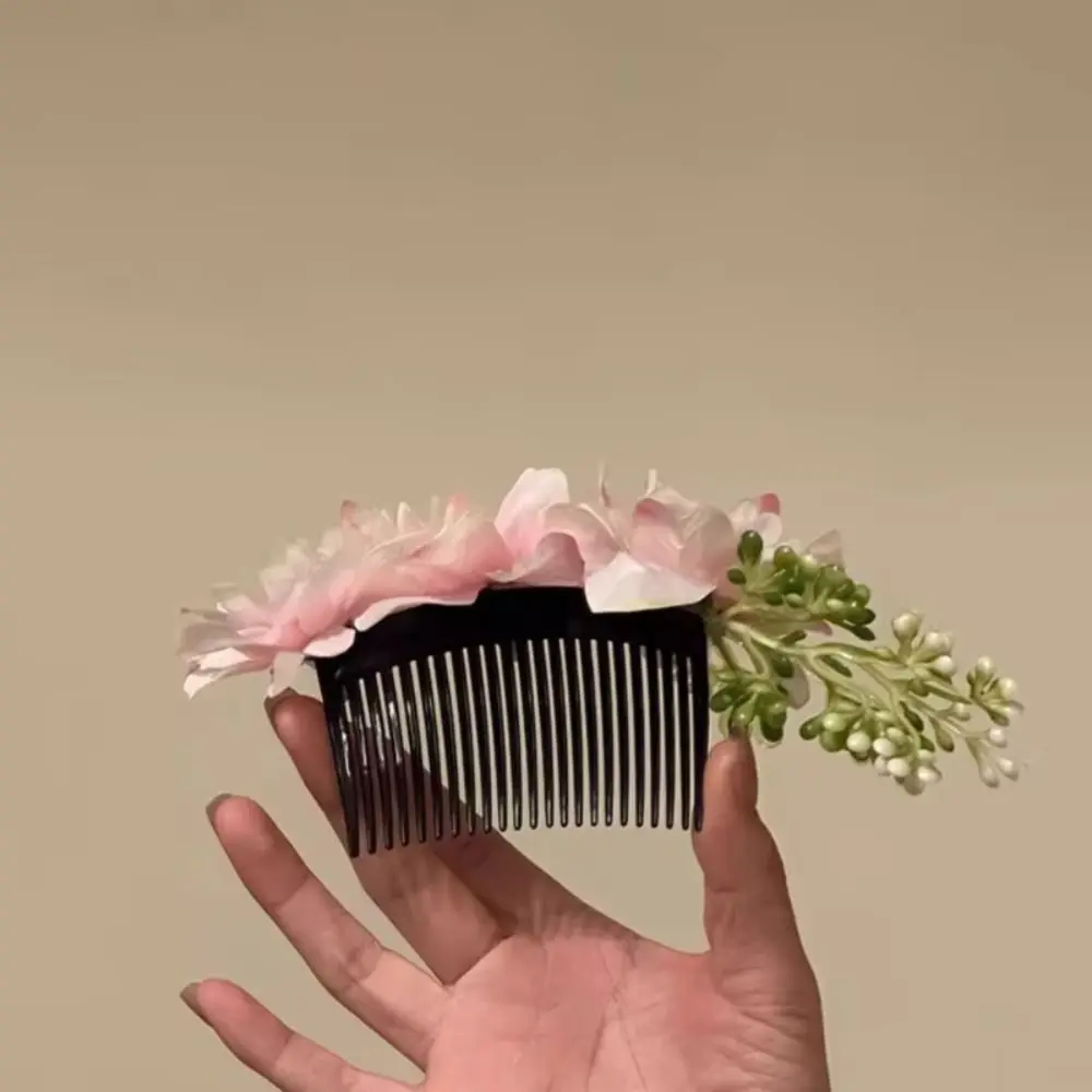 

Расческа для волос в китайском стиле с вишневым цветком, мастерство дня, длинная одежда, имитация цветка, заколка для волос, аксессуар для волос с головкой, аксессуар для волос