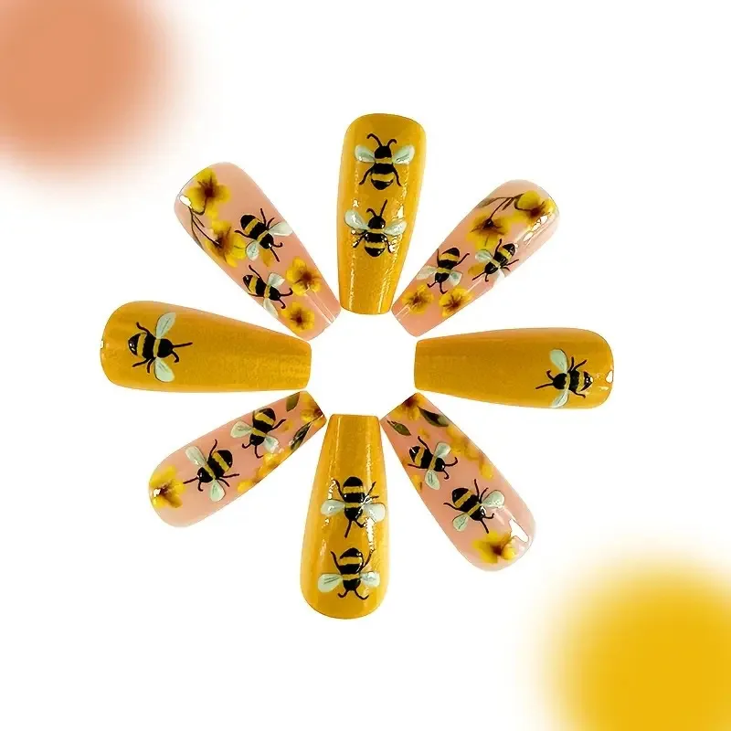 24PCS กดบนเล็บเกราะใหม่ยุโรปและอเมริกา Rainbow Gradient Love Nail Art ที่ถอดออกได้เล็บปลอมเคล็ดลับ
