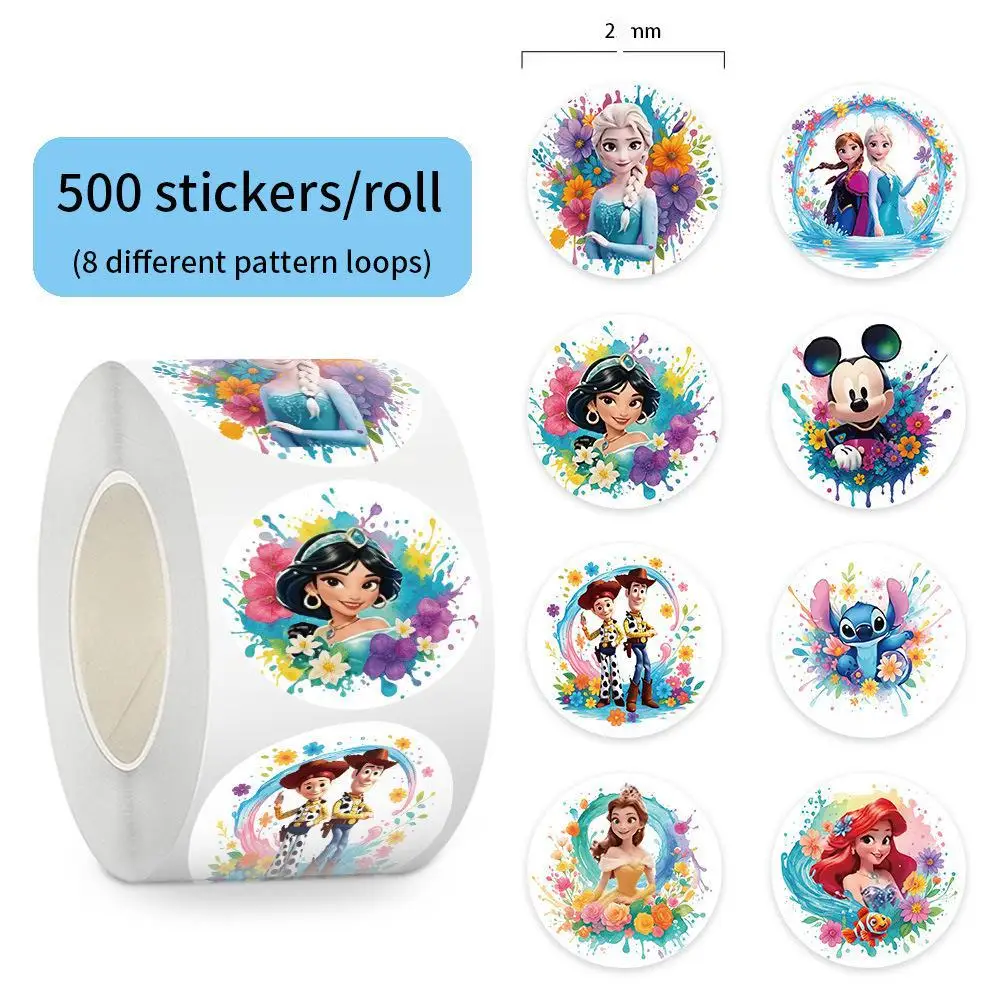 

500pcs Cartoon Mickey Mouse Sticker Roll Diy Decorative Stickers For Phone Ipad Thermos Diary Envelope Seal Stationery Kids Gift