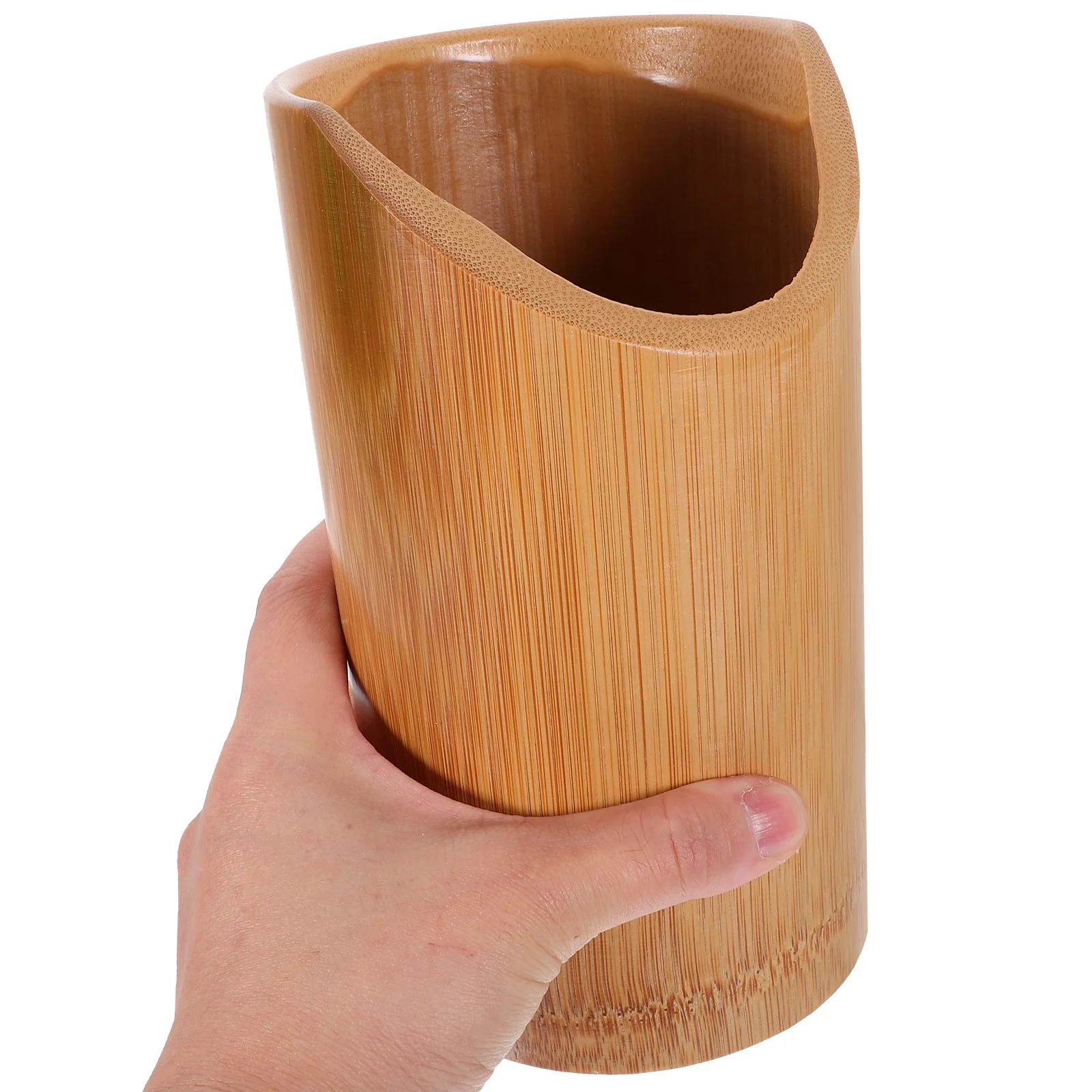 

Bamboo Utensil Holder for Kitchen Counter Chopstick Organizer Cutlery Container Storage Canister Silverware Stand Drain Box