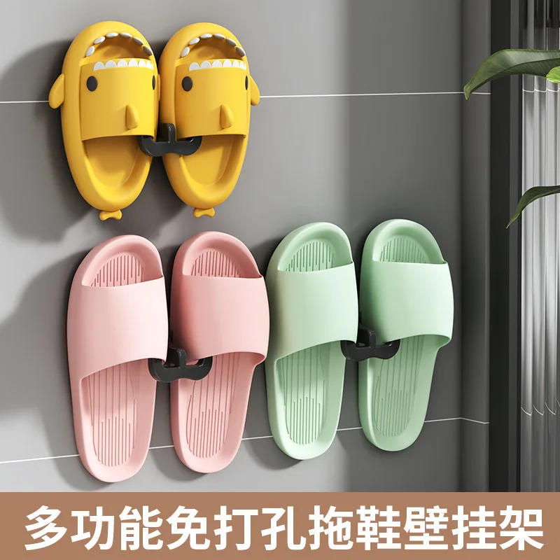 Creative U-shaped Slipper Rack Wall Mount No Punching Required Self-adhesive Shoe Rack Bathroom Home Space Saving Storage Rack