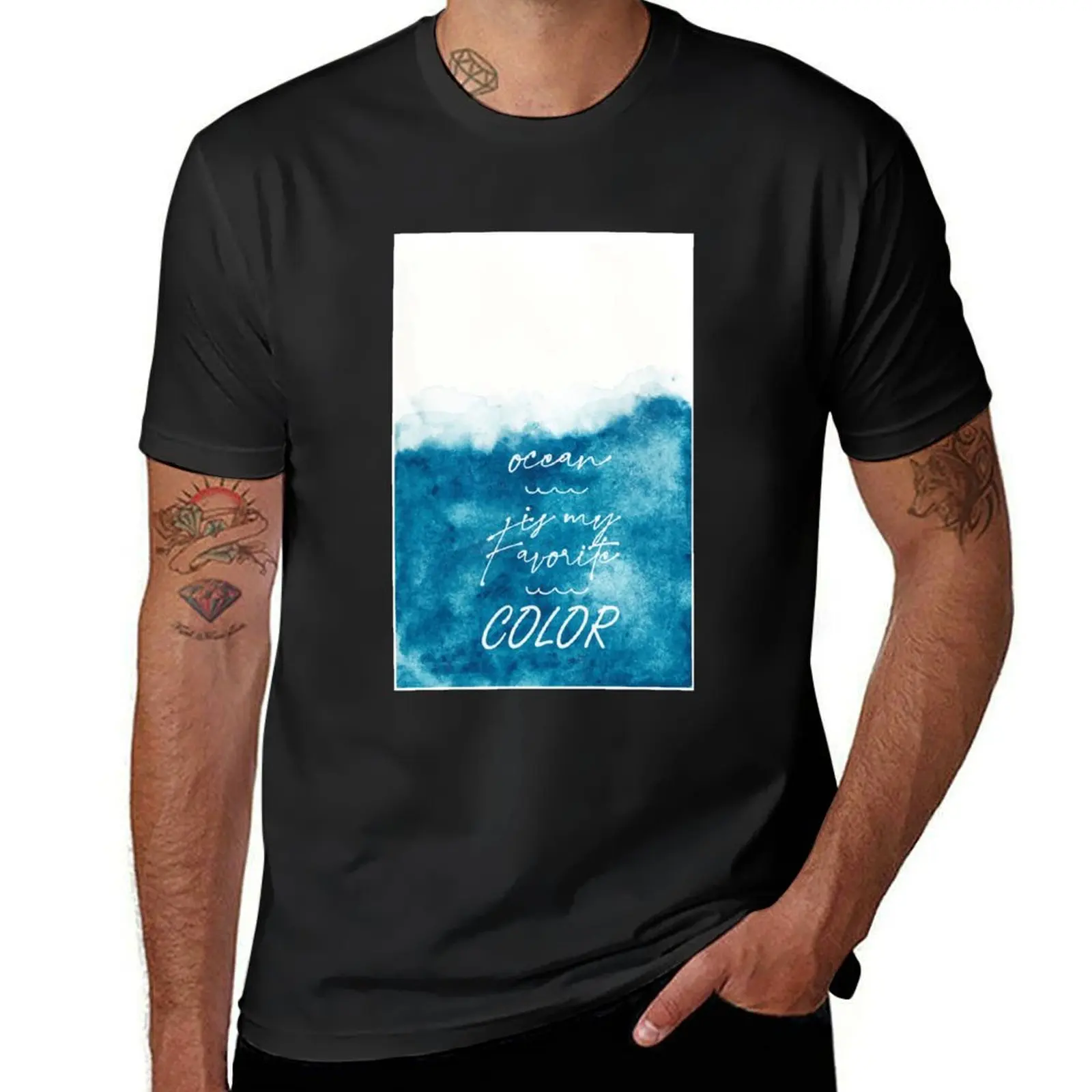 Ocean Is My Favorite Color T-Shirt sports fans funny gifts Funny t-shirts cotton t shirt men