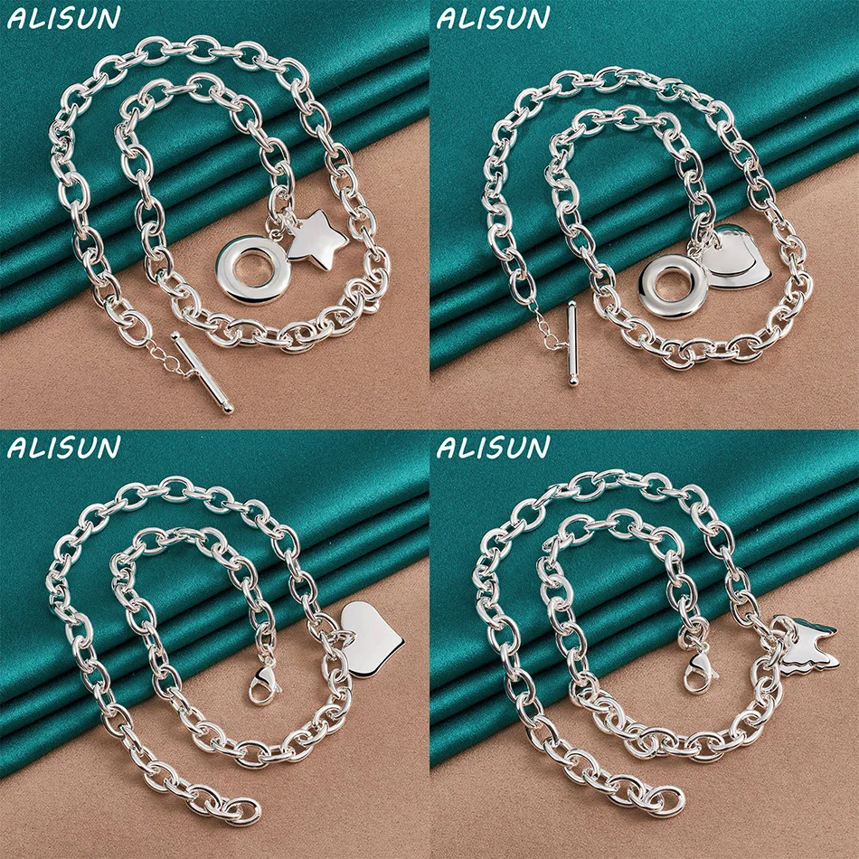 

ALISUN 925 Sterling Silver 45cm Necklace For Women Men Creativity Gifts Street All-match Party And Daily Wear