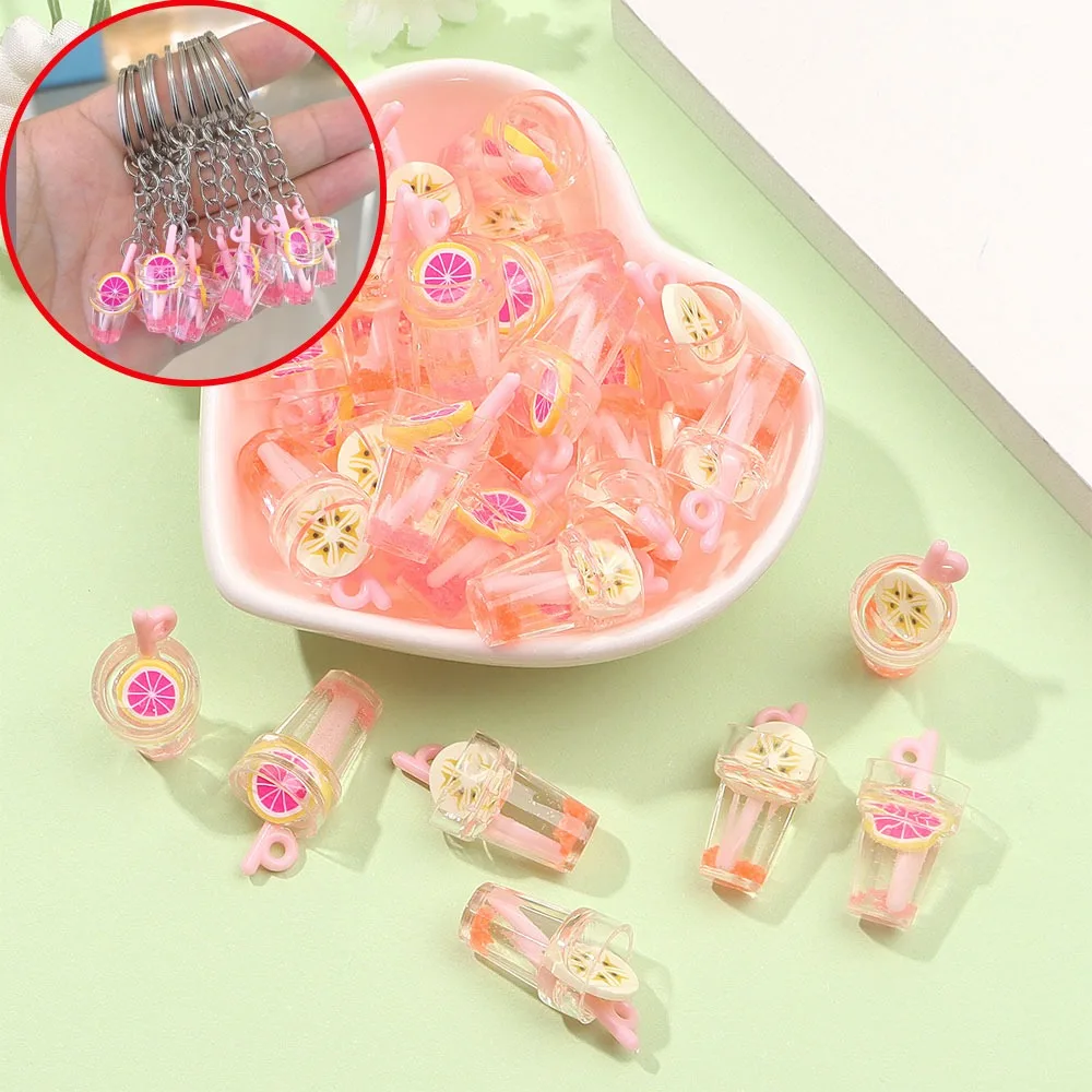 

3/10/16pcs Oranges Bananas MilkTea Cup Pendant,DIY Necklace Earrings,for Valentine's Day Mother's Day Christmas Gift Accessories