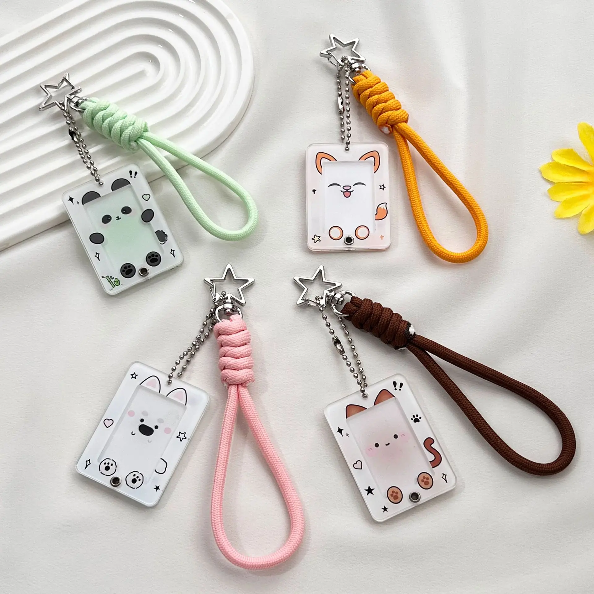 Photo Organizer Keychain Cute Animal Photo Frame Keychain Slide Photo Keychain Crystal Clear For Bag Personal Keepsake Keys