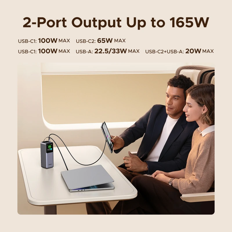 【CCC 인증】UGREEN 165W 고속 충전 파워뱅크 20000mAh 노트북용 100W 고속 충전 외장 배터리