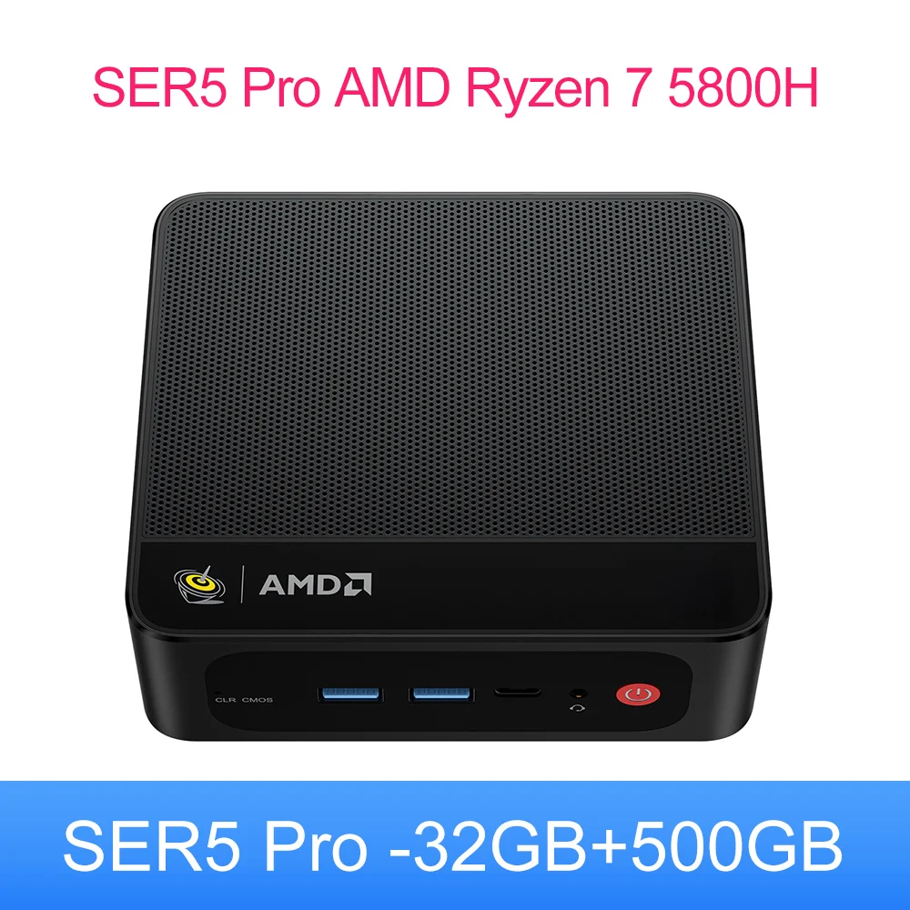 New Beelink Mini PC SER5 Max AMD Ryzen 7 5800H DDR4 16G 500G NVME SSD 32G 500G SER5 Pro 32G 1T WiFi6 4K Type-C Gaming Mini