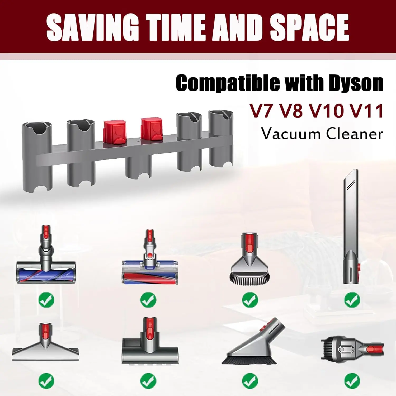 Docking Station Accessory Holder Attachments Organizer Compatible with Dyson V7 V8 V10 V11 Gen5 Cordless Stick Vacuum Cleaner