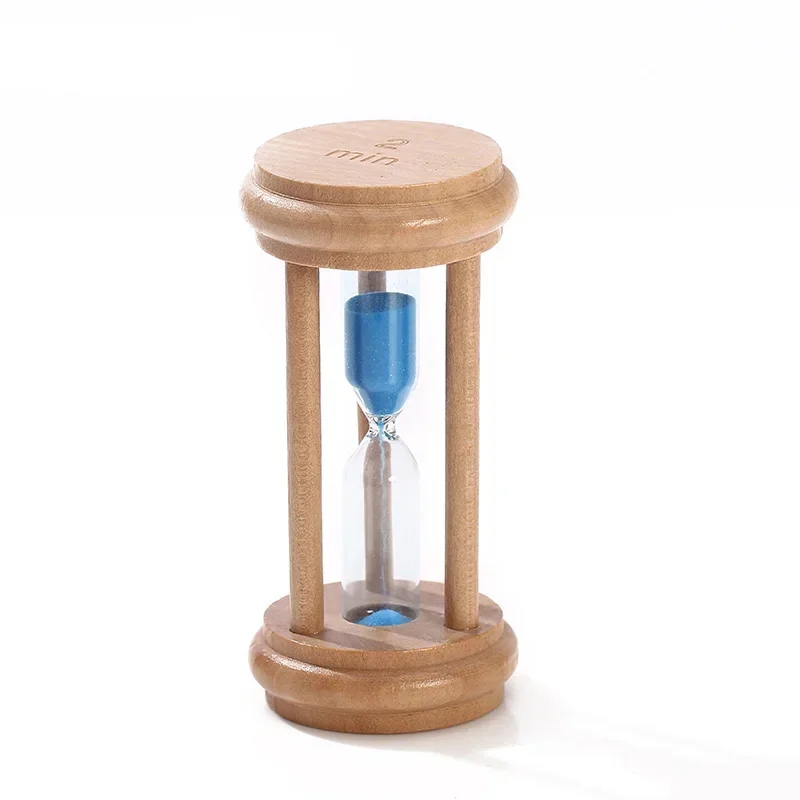 목재 1/2/3 분 모래 시계 타이머 시간, 창의적인 홈 장식, 작은 장식품, 맞춤형 로고 거실, 5x5x10cm, 1 개