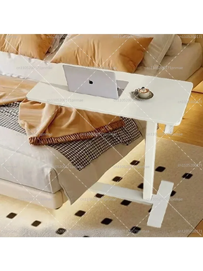 Adjustable Mobile Bedside Table Pneumatic Sit Stand Desk Rolling Laptop Cart Height Lift Side End Table for Home Office