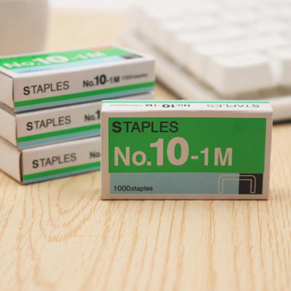 Universal อุปกรณ์โรงเรียนเบอร์ 10-1M Anti-Rust เครื่องเขียนสําหรับเครื่องเย็บกระดาษลวดเย็บกระดาษโลหะ Staples MINI Staple เบอร์ 10 Binding Stapler