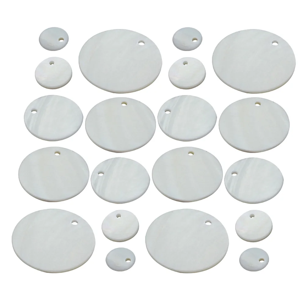 

50 PCS Punch Hole Shell Sheet Accessories Seashells Large Freshwater Flat Round Beads