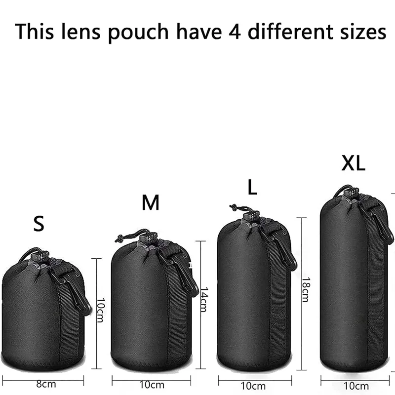 Selens Black Nylon Protective DSLR Camera Drawstring Soft Lens Pouch Bag Waterproof Portable Lens Bag Photography Accessories