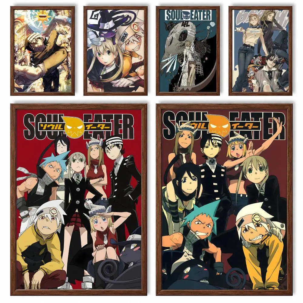 Dark Supernatural Action Anime Soul Eater Poster Self-adhesive Waterproof Paper Room Wall Decor