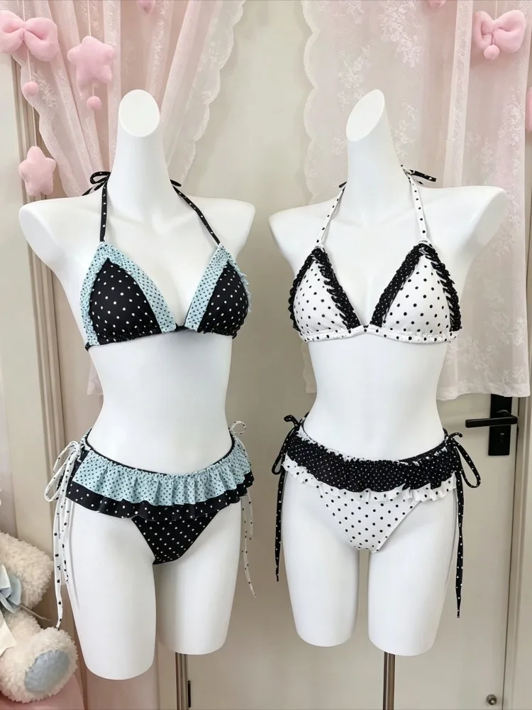 

2026 Trendy Fairy Sweet High Waist 4-Piece Split Bikini Set For Women Print Swimwear Chic Beach Vacation Summer Party Fashion