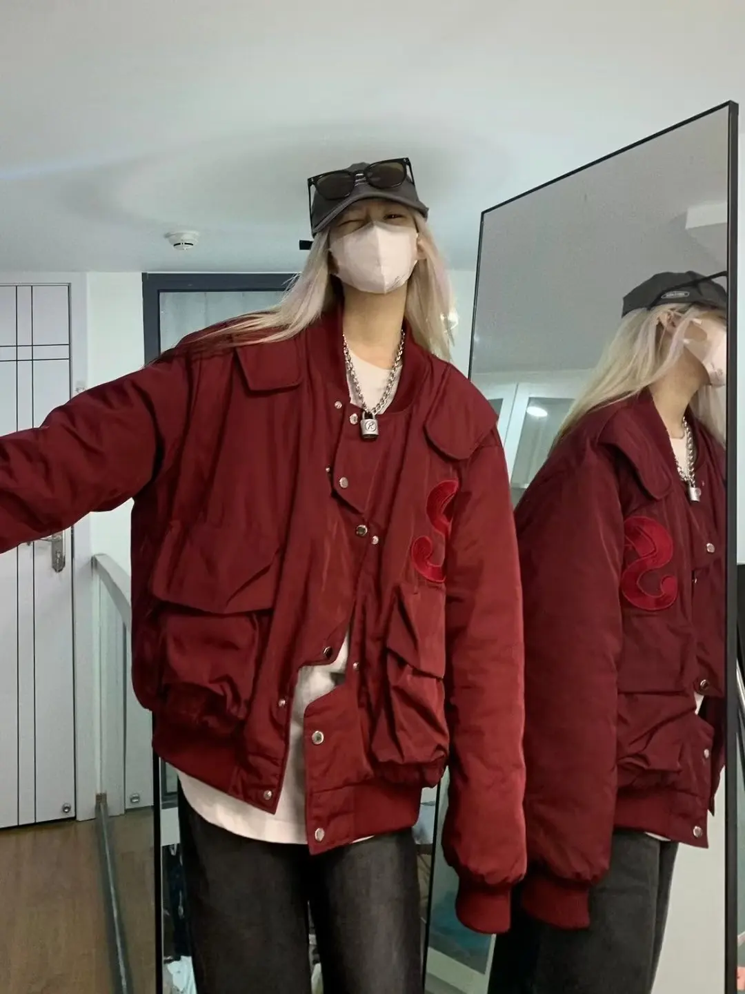 

American Retro Asymmetric Men's Spring Autumn Jaet plus Size Baseball Design Pilot Coat Loose Fit Youth Trend Outerwear