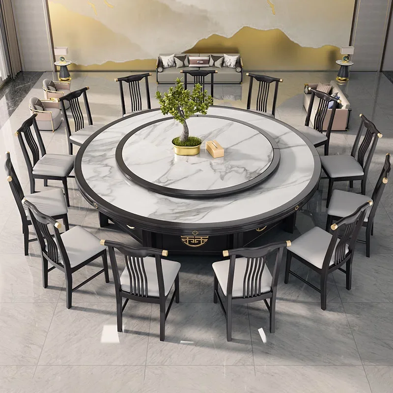 Design Round Dining Table Luxury Unfolding Marble Industrial Dining Table 8 People Living Mesas De Jantar Kitchen Furniture