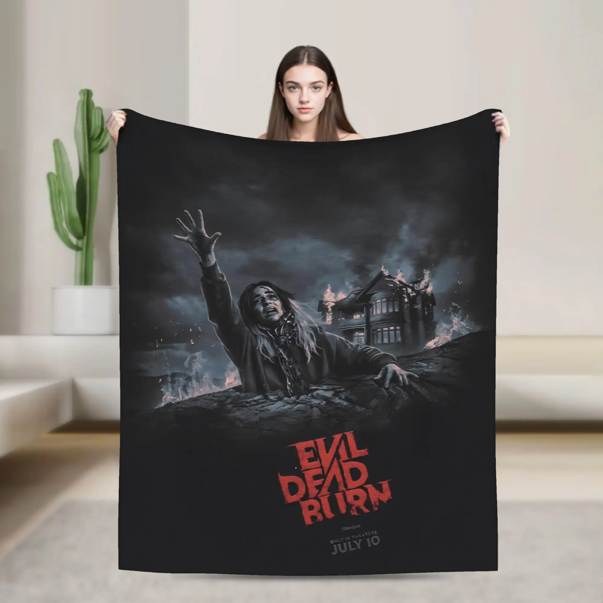 Evil Dead Burn Printed Blanket For Men Women Warm Cozy Fluffy  Throw Blankets for Couch 50x60 Inches Multiple Sizes