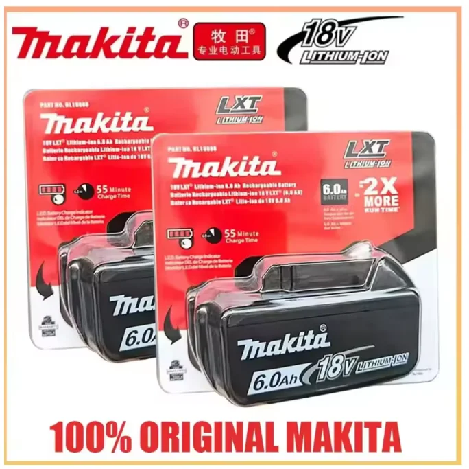 

Оригинальный литий-ионный аккумулятор Makita 18В 6.0Ач, перезаряжаемый, 18В 6000мАч, замена для BL1860 BL1850 BL1860B