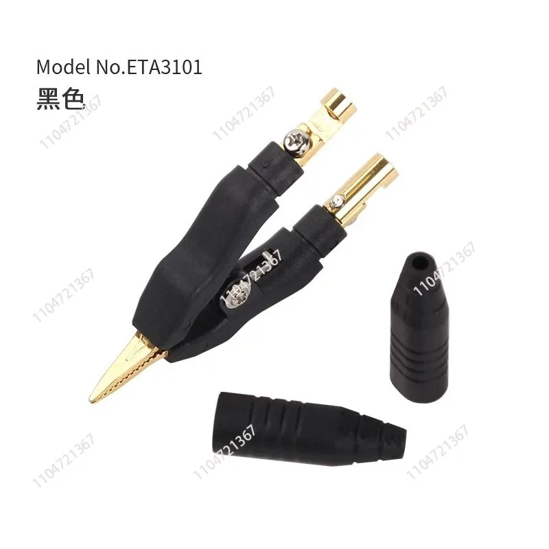 Suitable for ETA3105   Clamp, Pointed Tip, Pure Copper, Gold-plated 4-wire Clamp, Four Terminal Resistance Clamp