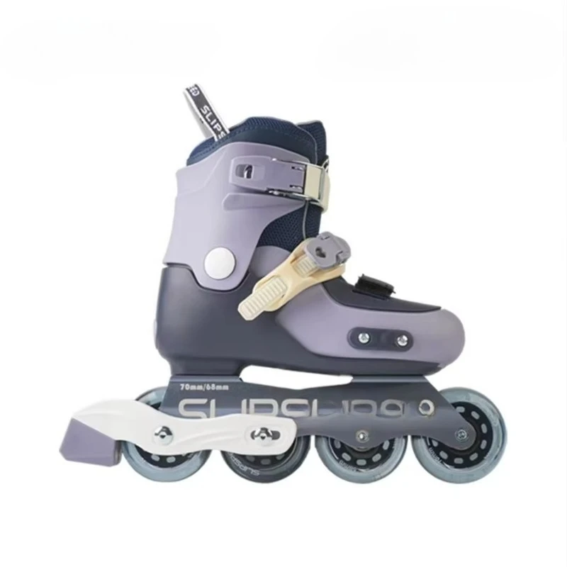 Adjustable 4-Wheel Inline Skates PU Wheel Safety Metal Buckle Memory Padded Freestyle Shoes for Children 3 +