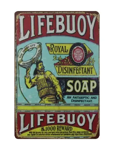 1907 Lifebuoy Royal Disinfectant Soap metal tin sign advertising wall art