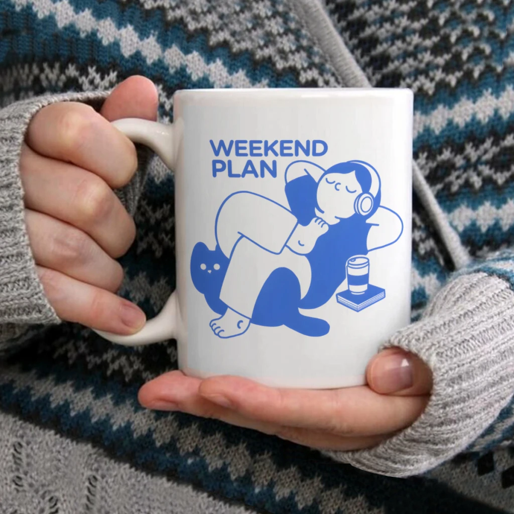 

Weekend PlanCoffee Mug Tea Cup 11oz Coffee Cup Funny Birthday Ceramic Mug Personalized Cup