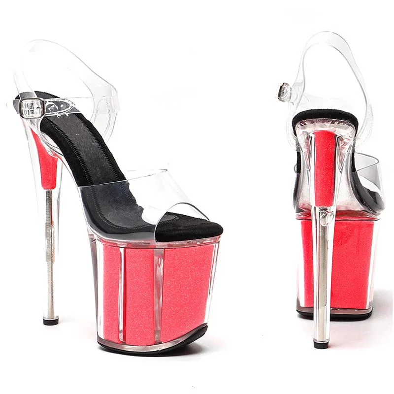 New 20CM/8inches PVC Upper Sexy Exotic High Heel Platform Party Sandals Pole Dance Shoes Model Shows Sandals 148