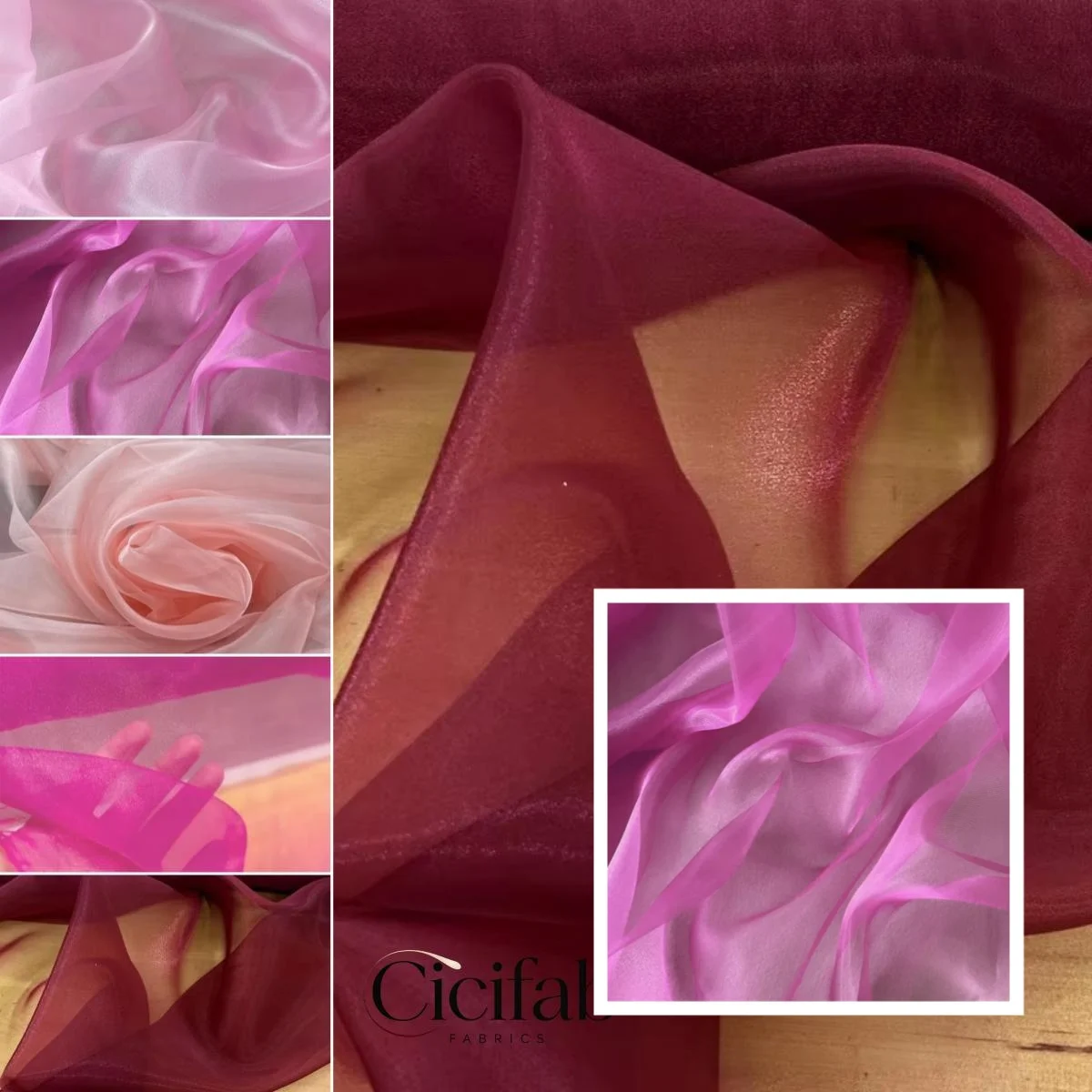 Pink Organza Fabric Semi-Sheer Mesh Tulle for Wedding Backdrop Decoration Sewing Bridal Gown  Evening Dresses