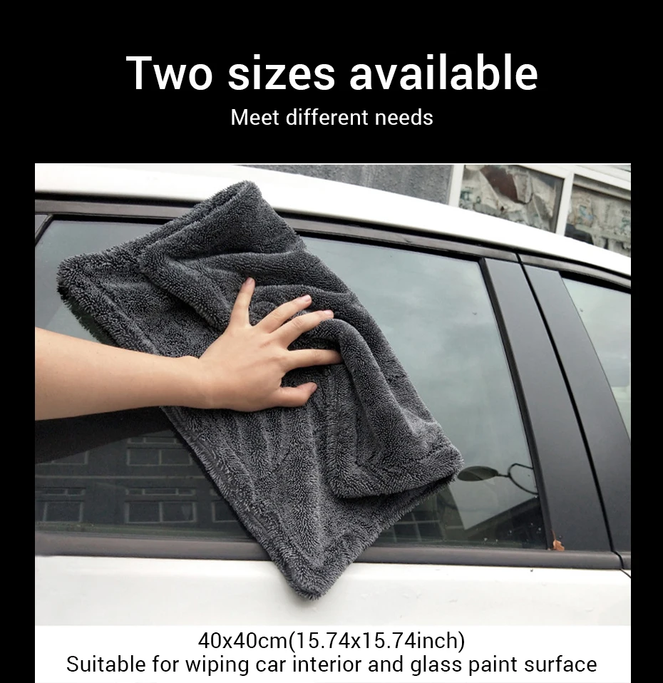 1200GSM Autowaschtuch Mikrofaser Doppelseitig Ultra Saugfähig Reinigungstuch für Auto-Waschzubehör – Detail 7