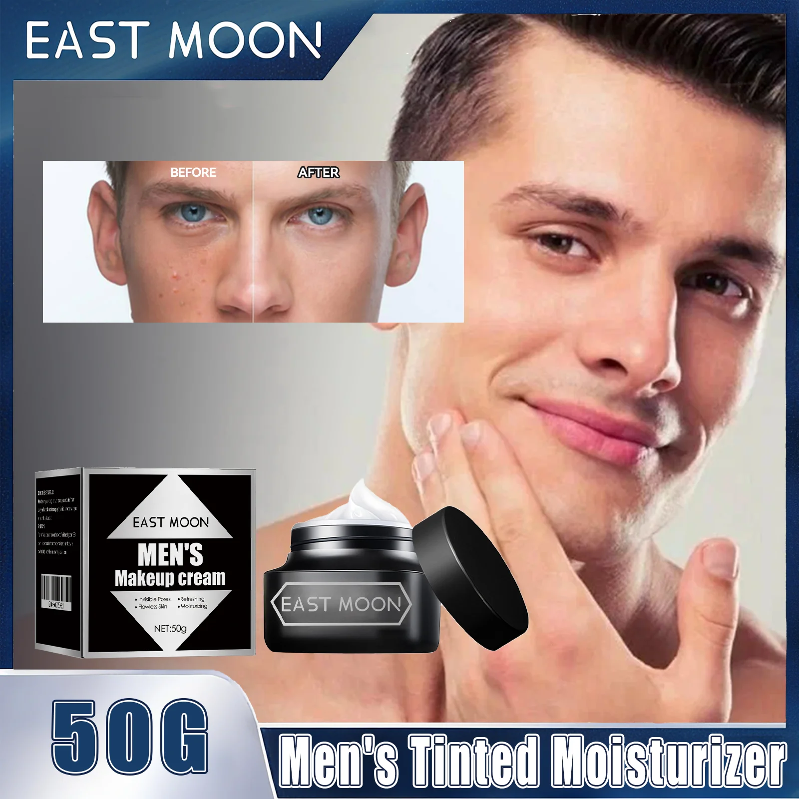 Men's Tinted Moisturizer Brightens Complexion Conceals Blemishes And Acne Marks Hydrates And Moisturizes Evens Skin Tone