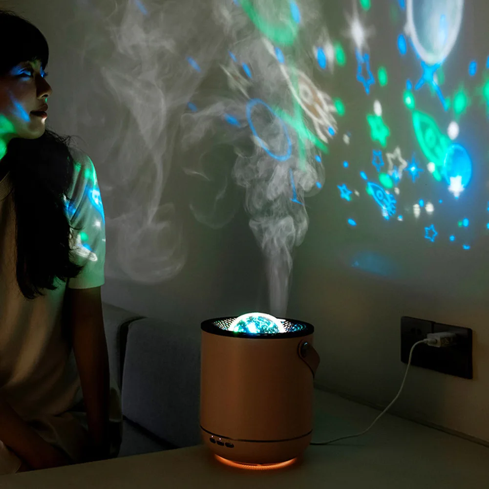 Diffuseur d'aromathérapie à projection ultrasonique, humidificateur d'air, résistant à 450 degrés, projection rotative, plusieurs modes, 360 ml