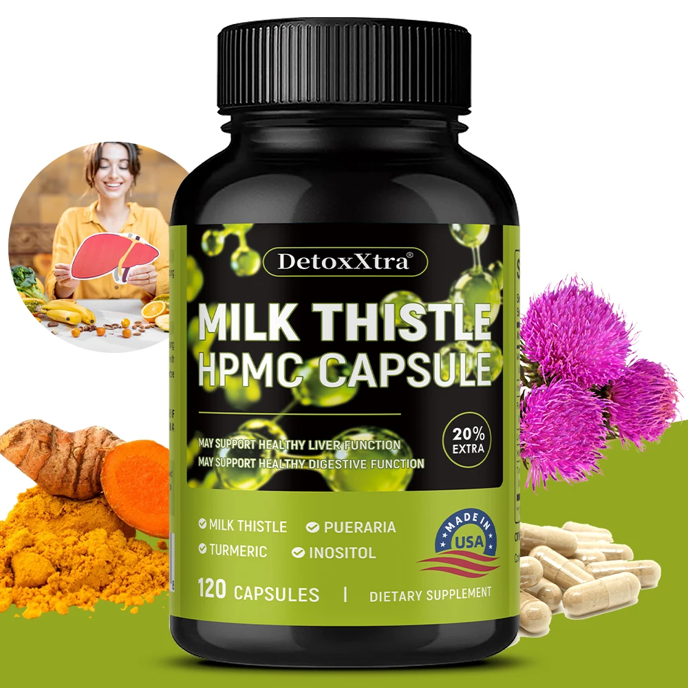 

Milk Thistle Extract - (Standardized To 80% Silymarin)Detox Cleanse, Liver Support and Repair Formula, Digestion and Antioxidant