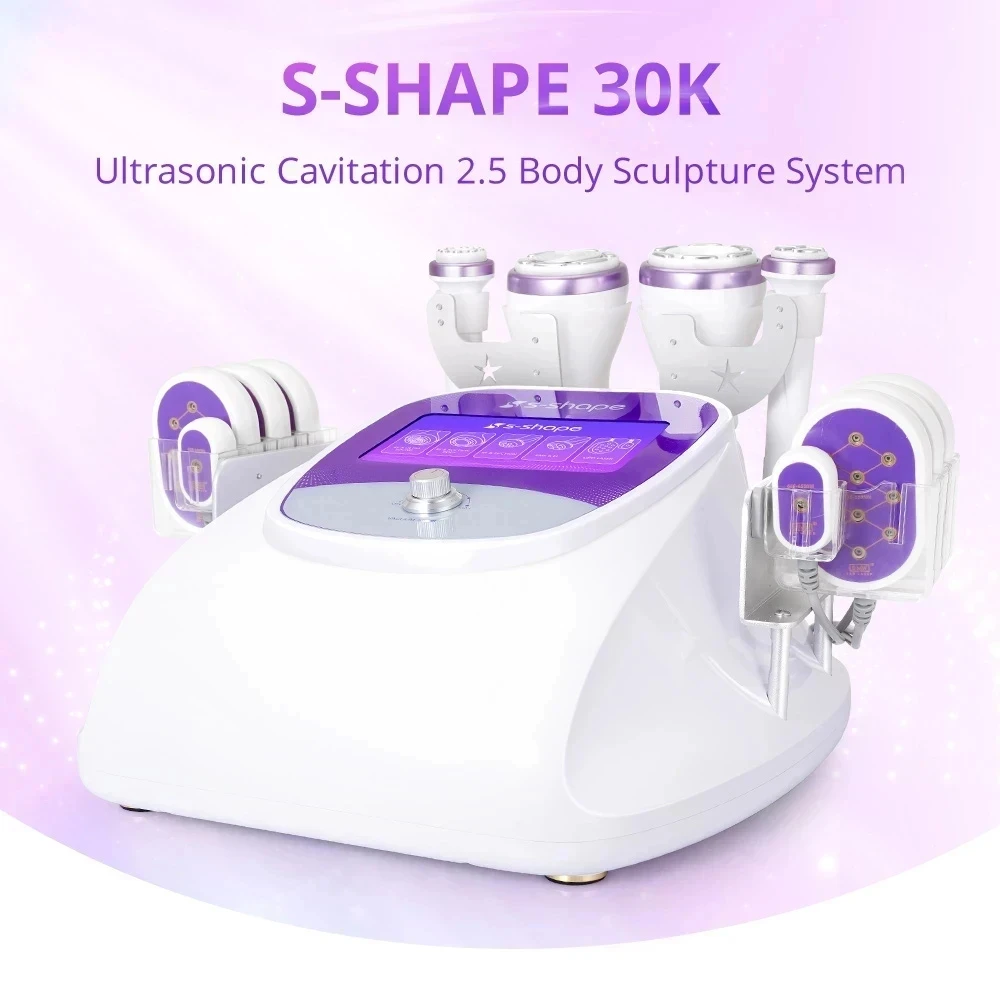 S-Shape Laser Pads RF Radio Frequency 30k Slimming Ultrasonic Cavitation Facial Body Skin Tightening Machine Home Beauty Salon