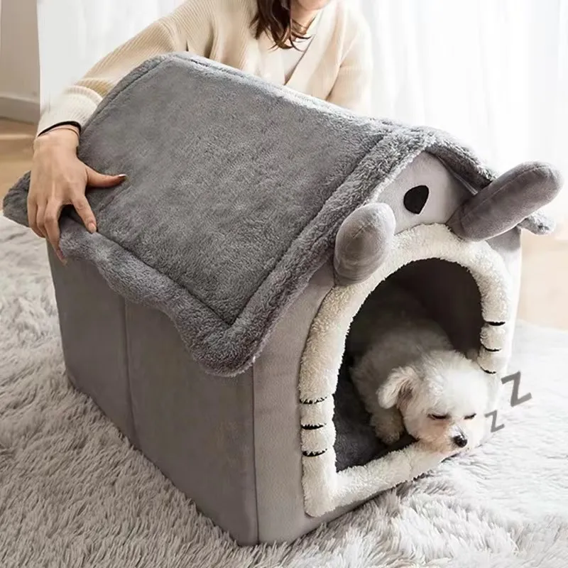 Foldable Pet House Removable Washable Cat House Puppy Cave Sofa Pet Bed House for Extra Small Dogs and Small and Medium Cats