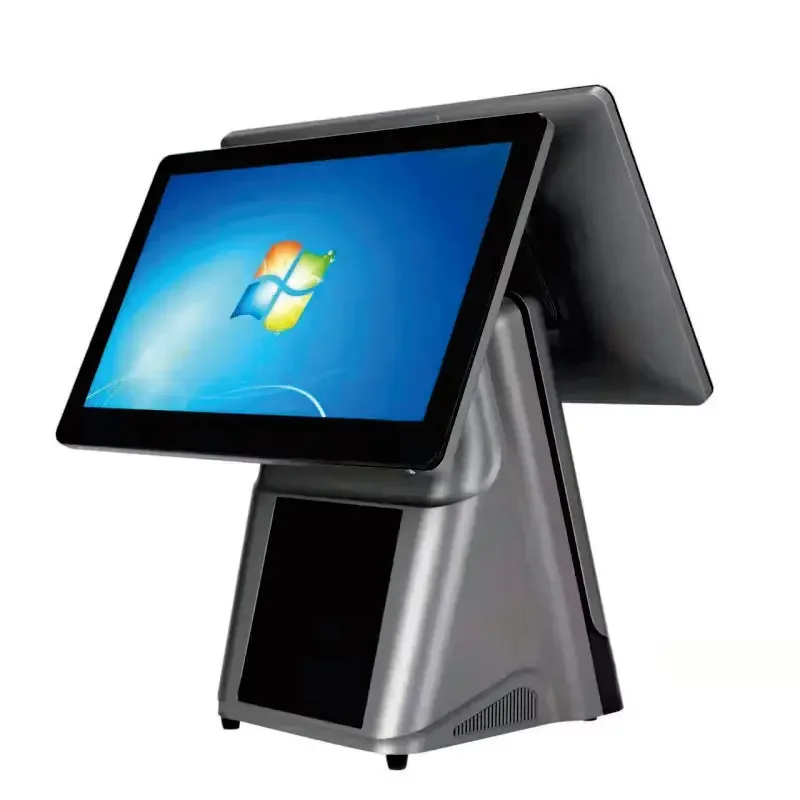 Dual touch screen 15.6inch pos system smart desktop tablet pc all in one cashless payment pos cashier machine