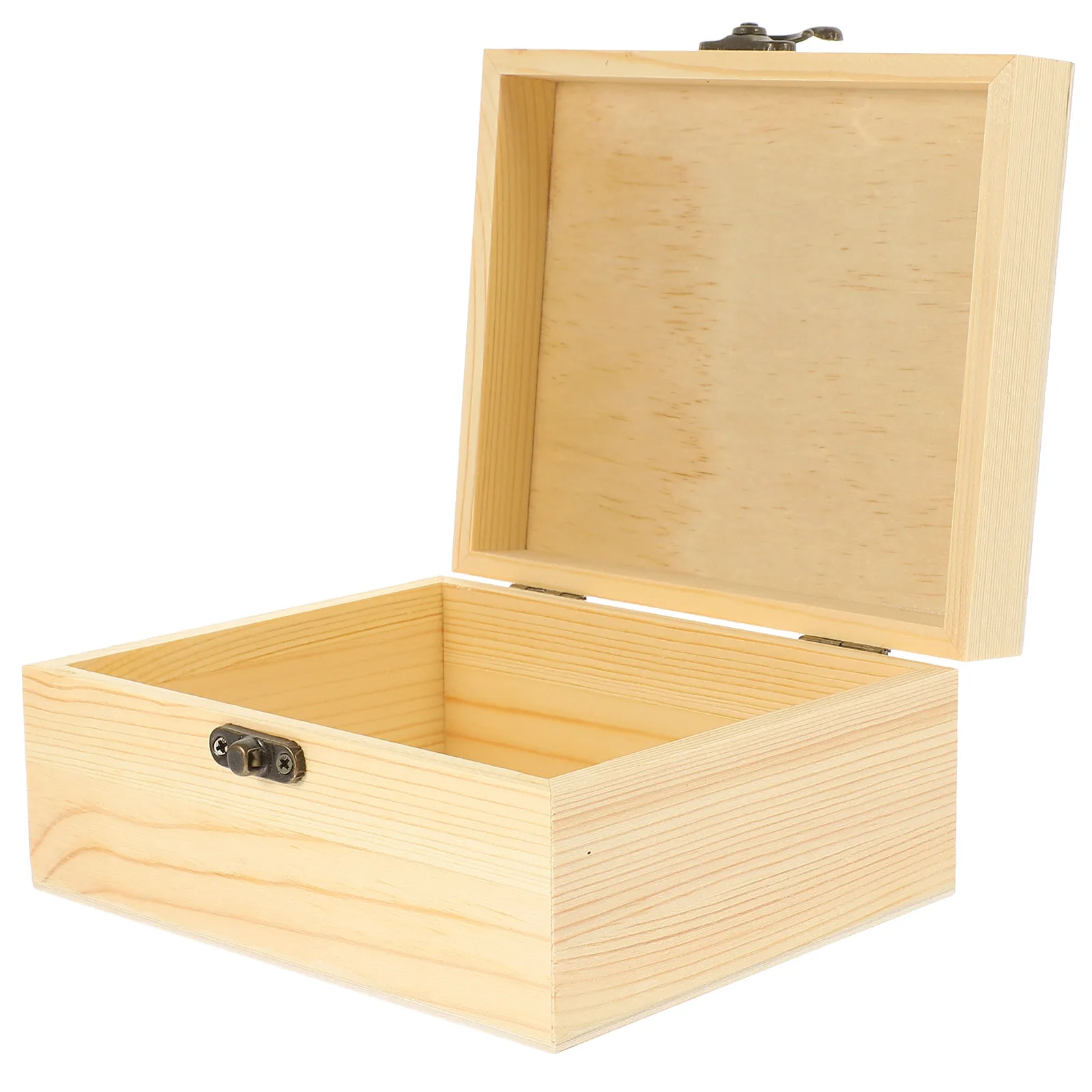 

Wooden Jewelry Box 16.5x13.7x7.8cm Pine Wood Storage Case Rings Rectangular Organizer Decorative Multi Functional Boxes