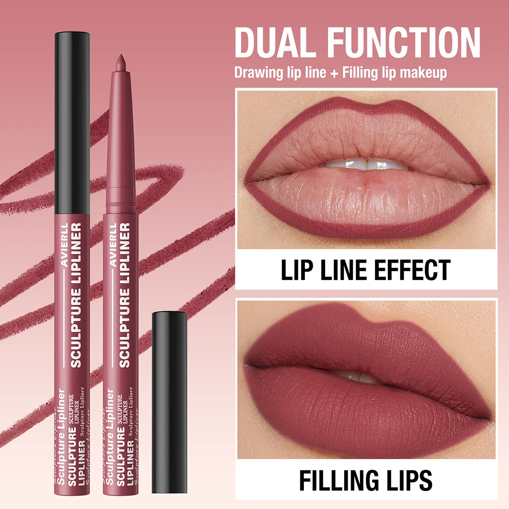 AVIERLL Matte Lip Liner, lápis de batom de longa duração, à prova d'água e fácil de aplicar para todos os tipos de pele - perfeito para presentes de feriado!