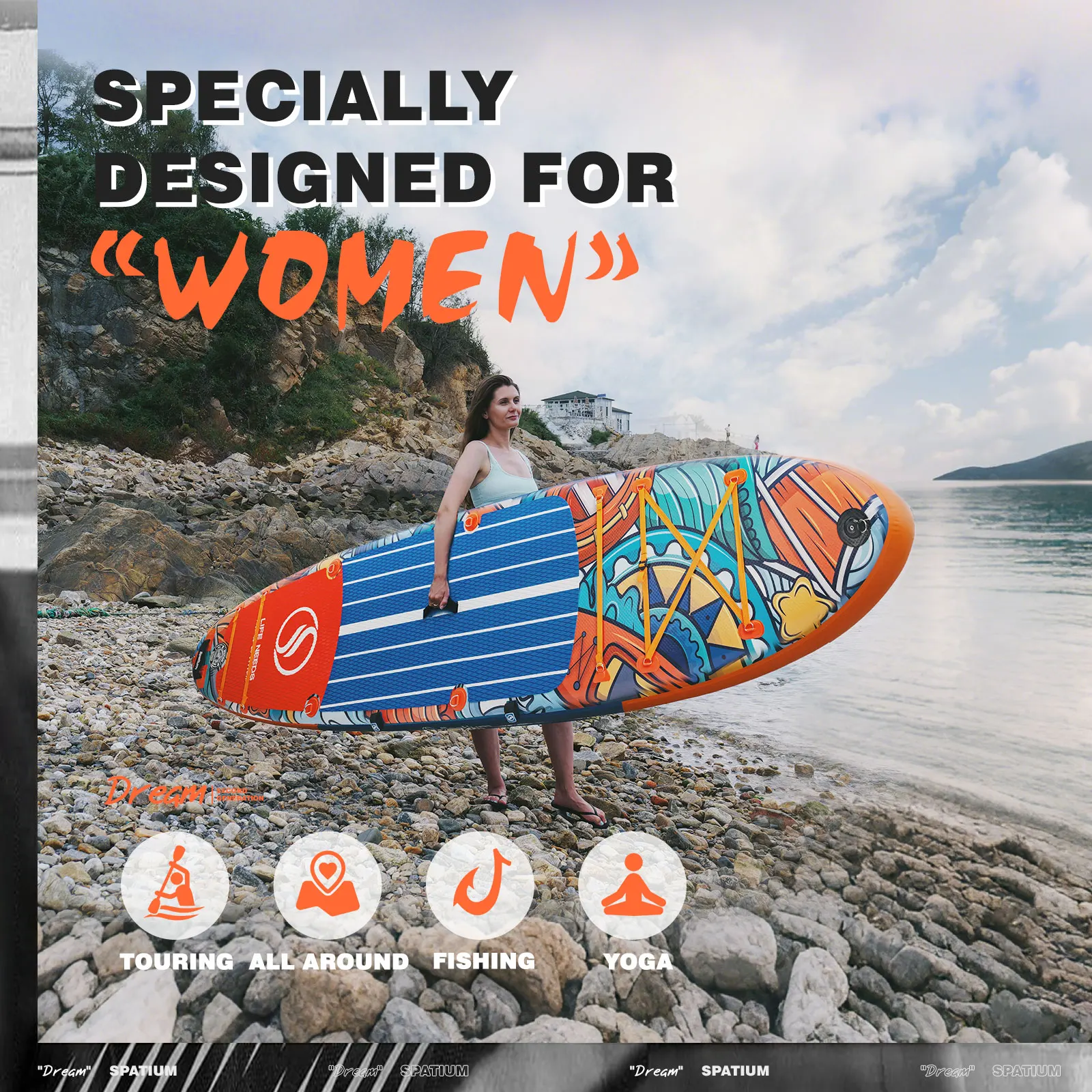 

Double paddle inflatable surfboard