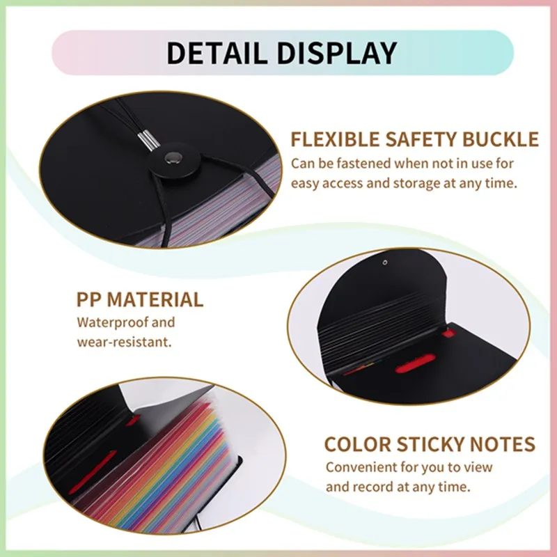 Accordian File Organizer,Expandable File Folder,Portable Accordian Folder Letter Size,For Paper Documents A4 Letter Size